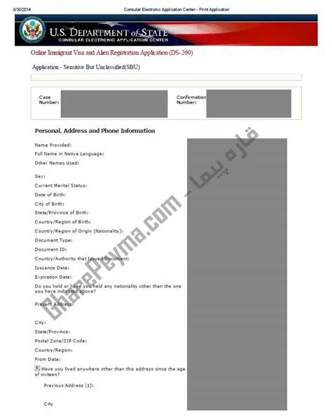 Image result for DS-260 Confirmation Form