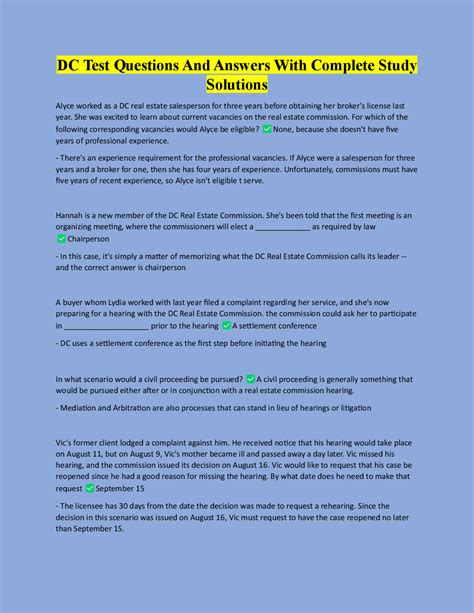 DC Real Estate License Exam Questions and Answers | Exams Real Estate ...