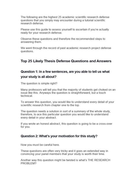 Image result for Dissertation Defense Questions Examples