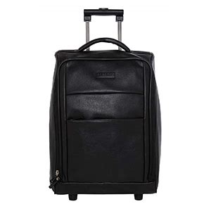 BagsRUs Faux Leather 34 cms Black Softsided Carry-On Cabin Trolley Bag ...