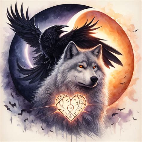Wolf and crow painting by PunkerLazar on DeviantArt