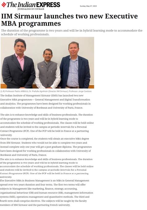 IIM Sirmaur collaborates with French universities to launch two new ...