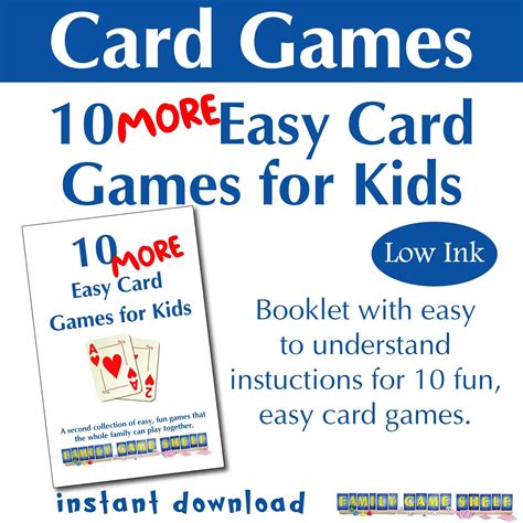 Printable Card Games for Kids, Easy Card Games for Kids, Printable Card ...