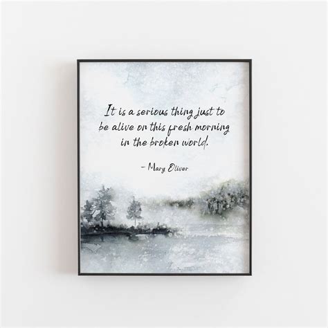 Mary Oliver Quote Print / Invitation/ Poetry Wall Art / Physical Print ...
