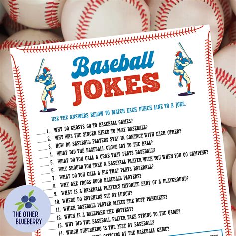 Baseball Jokes | Baseball Party Game | Baseball Team Party | Baseball ...
