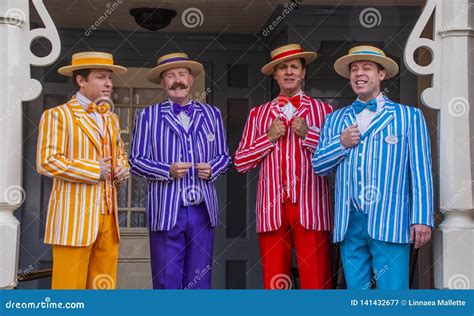 All Male Barbershop Quartet Sings at Disneyland Editorial Photography ...