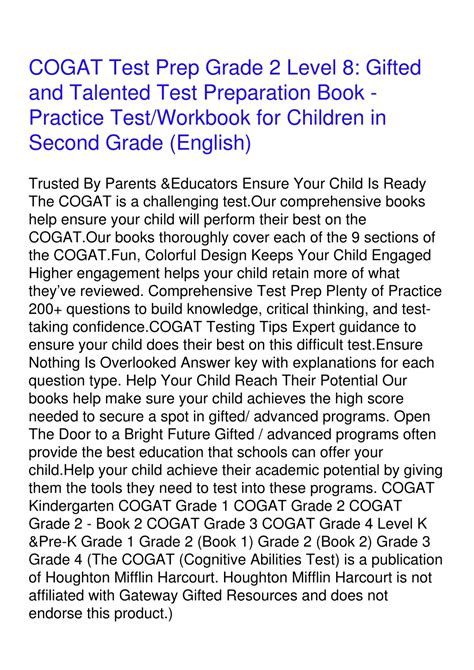 PPT - [Ebook] COGAT Test Prep Grade 2 Level 8: Gifted and Talented Test ...