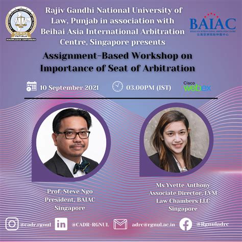 ASSIGNMENT-BASED WORKSHOP ON “IMPORTANCE OF SEAT OF ARBITRATION” BY ...