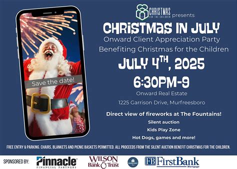 Christmas in July – Family Fun Under the Fireworks!, 1225 Garrison Dr ...