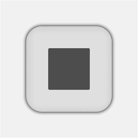 Grey Stop button icon, flat design 10794700 Vector Art at Vecteezy