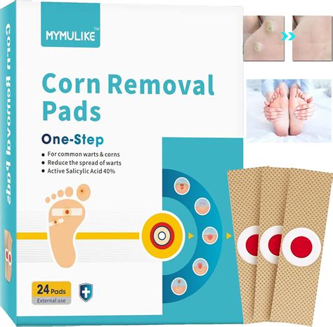MYMULIKE 24 Count Corn Removal Pads, Wart Remover, Corn Remover Pads ...