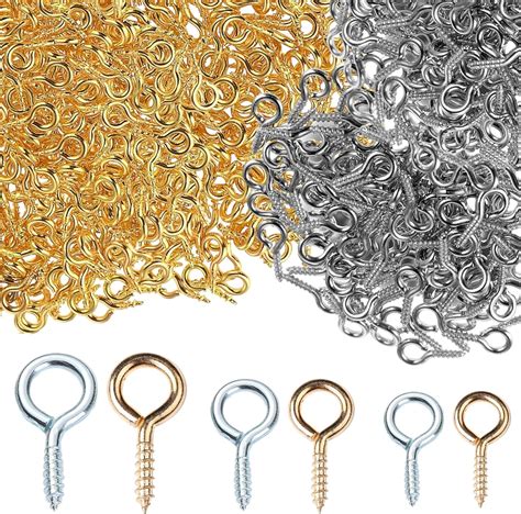 Gruvox 600 PCS Eye Hooks Eyelet Screw Eyes Small Hooks Screw in Eyelet ...