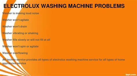 Image result for Electrolux Washing Machine Problems