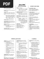 Image result for Alien RPG Cheat Sheet Synthetic