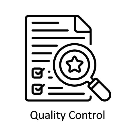 Quality Control Vector outline Icon Design illustration. Smart Industries Symbol on White ...