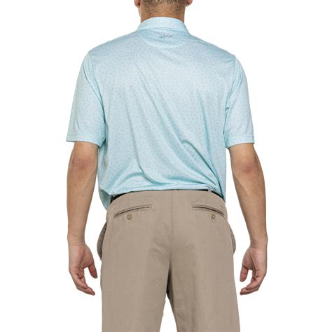 Greg Norman Mini Shark Print Polo Shirt - Short Sleeve - Save 62%