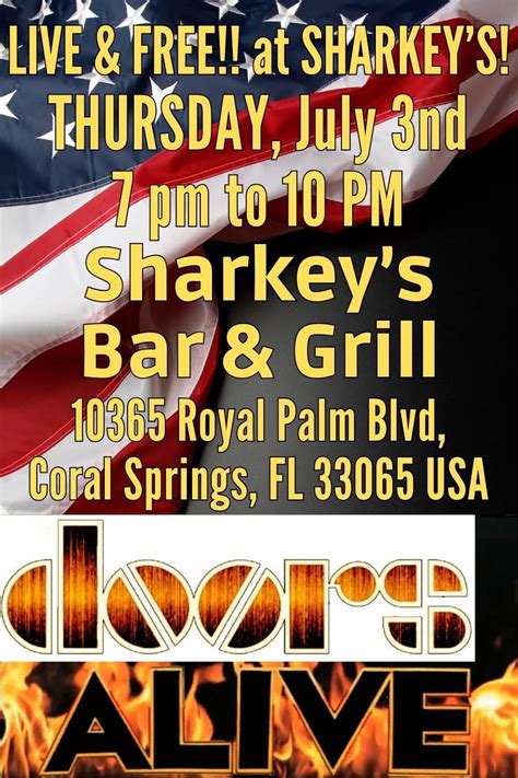 ? DOORS ALIVE Returns to Sharkey’s – FREE SHOW! ?, Sharkey's Bar ...