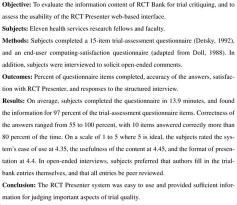 Image result for Create Abstract of RCT Project