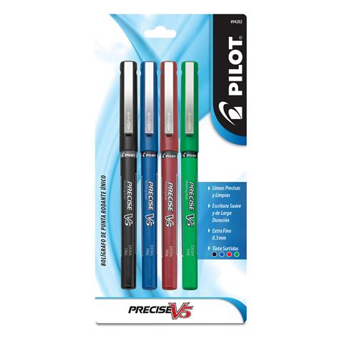 Pluma Pilot Precise V5 Extrafino Multicolor 4 piezas | Office Depot Mexico