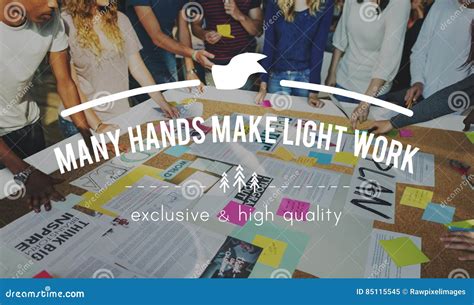 Many Hands Make Light Work Teamwork Collaboration Concept Stock Image ...