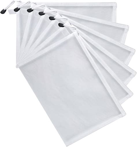 EOOUT Mesh Zipper Pouch Document Bag, Plastic Zip File Folders, Letter ...