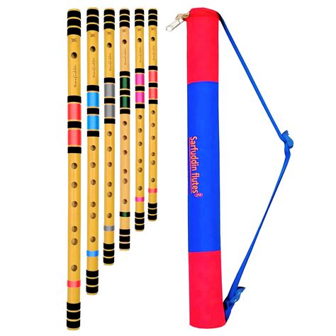 Saruddin Flutes Combo G Base, A Base, B Base, C Medium, D Medium & E ...