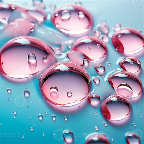 AI generated Full frame of water drops sliding on a light wet surface ...