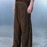 Tan Brown Sporty Deconstructed Loose Pants