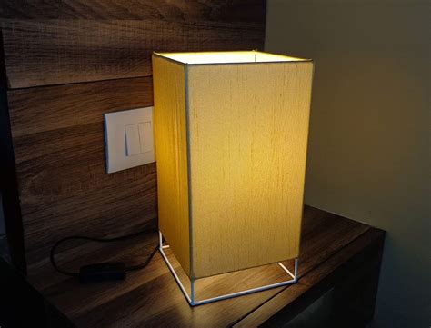 Buy Mufasa Textured Fabric with ON/Off Switch Rectangular Table Lamp ...