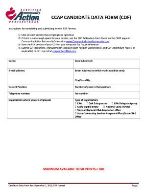 2016 Certified Community Action Professional Candidate Data Form ...