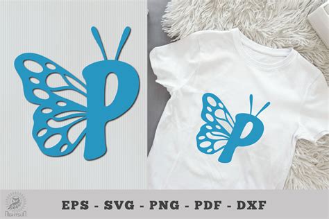 Butterfly Alphabet SVG, Letter P Graphic by NightSun · Creative Fabrica