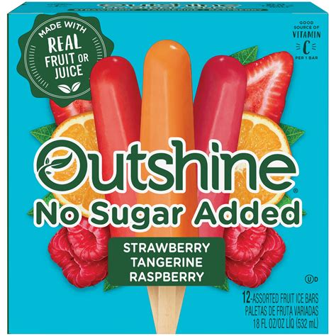 OUTSHINE No Sugar Added Strawberry, Tangerine & Raspberry Frozen Fruit ...