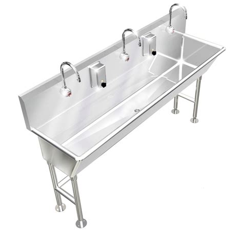 HAND WASH SINK 3 STATION 72"L 1x 2" BOWL DEEP FREE STANDING — Best ...