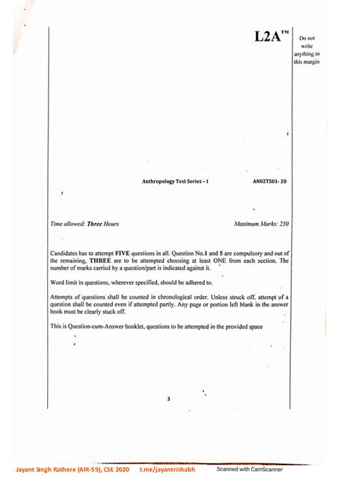 L2A - Anthropology Optional - Toppers Test Series (AIR-59) CSE 2020 ...