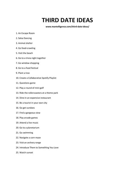 77+ Third Date Ideas She'll Love [2023] - Mantelligence