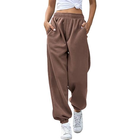 Dianli Solid Long Sweat Pants for Womens Loose Outfit On-trend Low ...