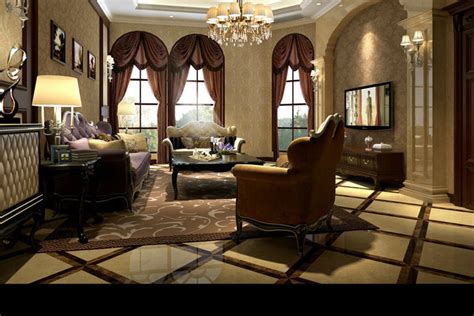 美式风格低调奢华别墅公寓客厅装修效果图_太平洋家居网图库