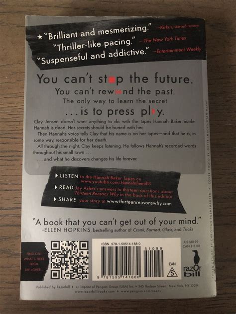 Thirteen Reasons Why Back Book Cover