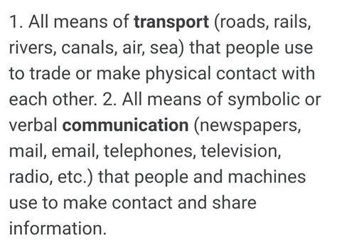 Transportation and communication Co - Brainly.in