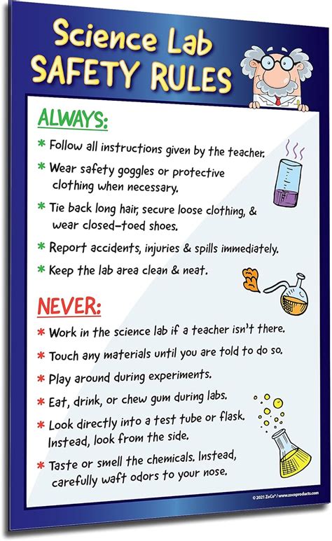 ZOCO Science Lab Safety Rules Poster - Laminated - 12x18 India | Ubuy