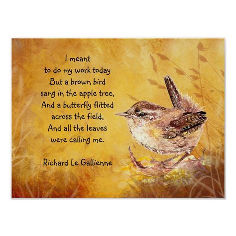 Ode to Spring Poem with Brown Bird Wren Poster | Zazzle | Spring poem ...