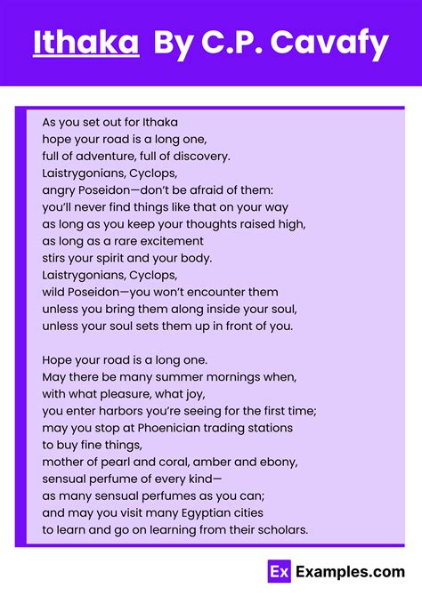 Ithaka Poem by C.P. Cavafy to Download