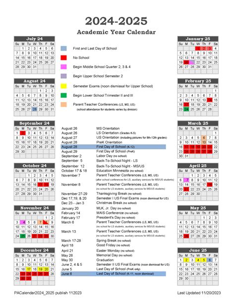 Academic Calendar - Providence Academy