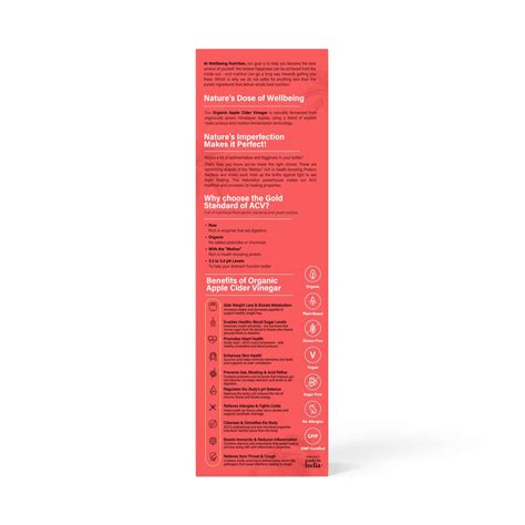 Wellbeing Nutrition Organic Apple Cider Vinegar with Mother of Vinegar ...