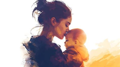 Mother holding her infant baby isolated on white background realistic ...