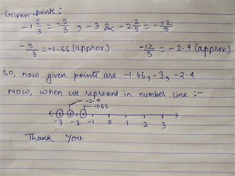 mark on a number line - 1 whole 2 by 3, - 3 and - 2 whole 2 by 5 ...