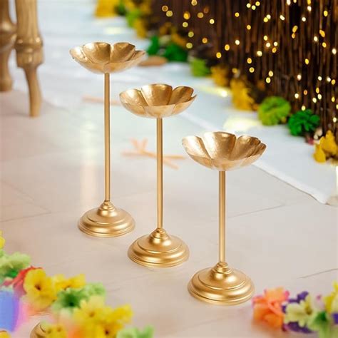 Buy Lotus Golden Urli Candle Stand with Floating Diya | Urli Bowl ...