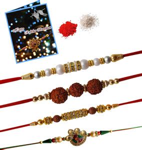 STYLE BADGE Designer Metal Stone Rakhi Rakshabandhan Combo Of Rakhi Set ...