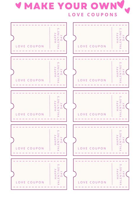 Printable Valentine’s Day coupons + Blank Templates - Printables Hub