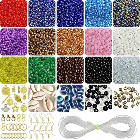 INDIKONB Multicolour Beads Set - for Craft and Jewelry Making, Seed ...